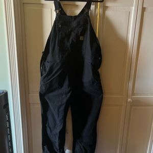 Carhartt Women’s Black Overalls XL Short Rugged Flex Loose Fit Canvas
